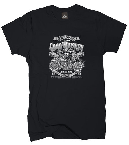 T-Shirt Old Bikes and Good Whiskey Motorcycle Gr.S-XXXXXL