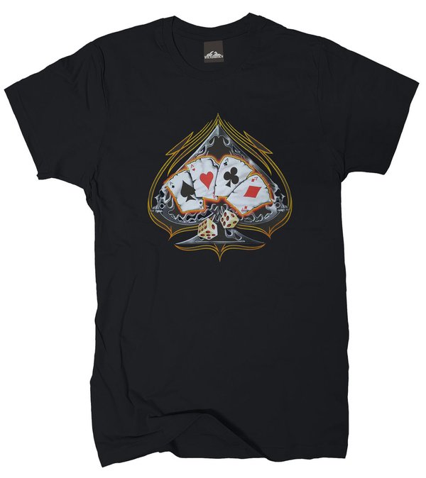 T-Shirt Four Poker Rockabilly Dices vers. Farben Gr.M bis XXXXXL